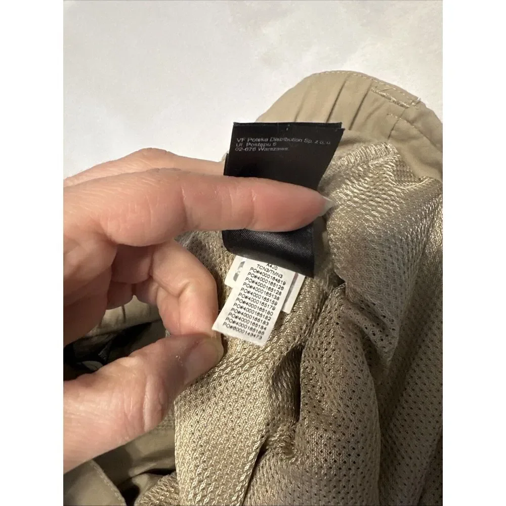 North Face Hiking Pant Mens XL Khaki Convertible Zip Shorts Elastic Waist Cargo‎